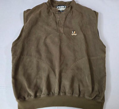 Zero Restriction Mens XL Brown Microfiber Golf Pullover Cuscowilla Vest