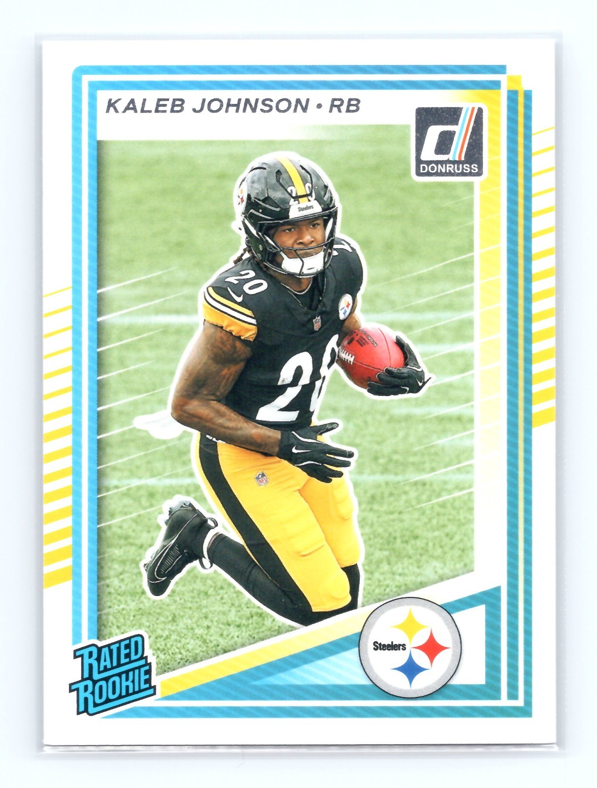 Kaleb Johnson Rated Rookie Base 2025 Panini Donruss #322 Pittsburgh Steelers