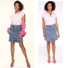 Cabi Merger Top Small Pink Stripe Floral Collar Button Up. Style 6512