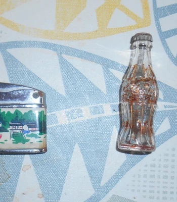 petite bouteille ancienne verre coca cola collection pub publicitaire - Photo 1/2