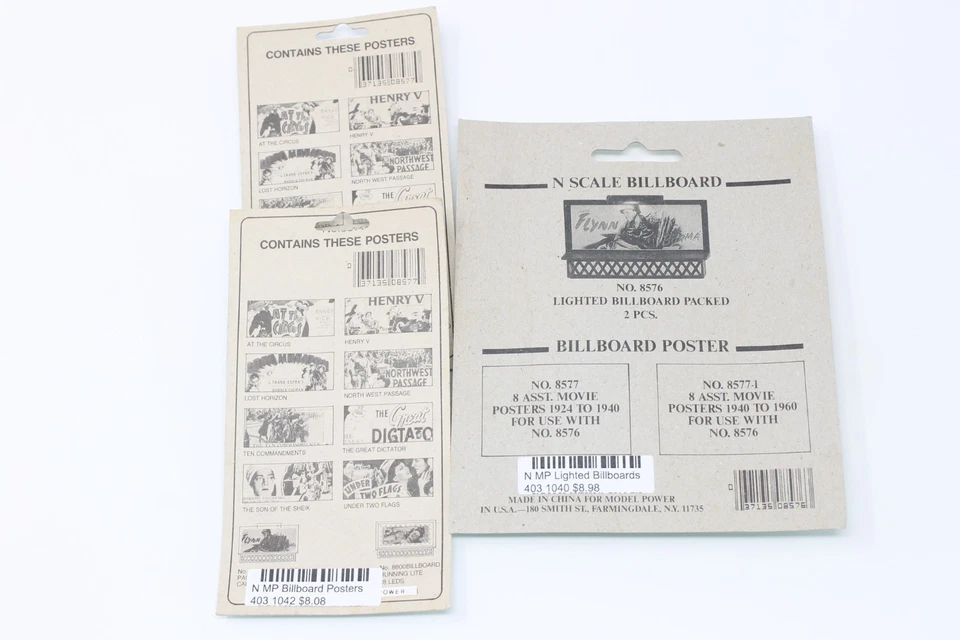 N Scale Model Power 8576 8577 Road Scenes Lited Billboards & Extra Posers - Image 2 of 3