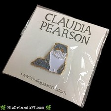 ENAMEL PINS: Blue Grey White Cat Enamel Pin