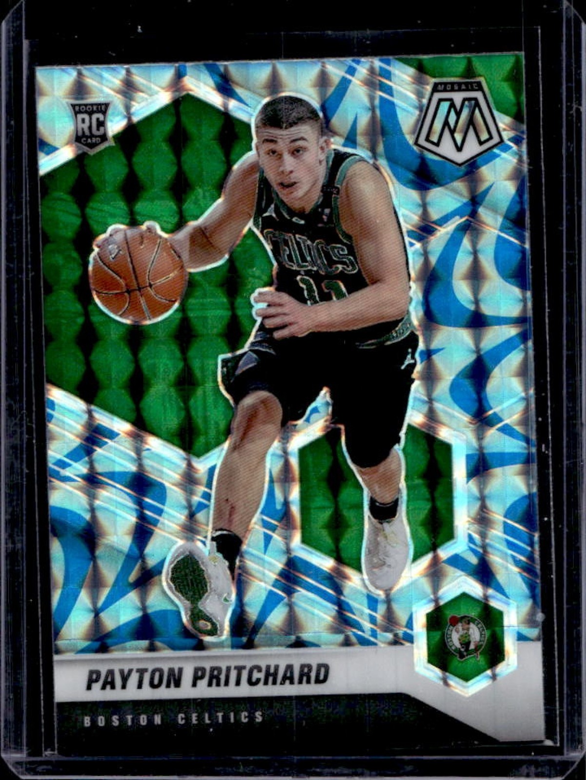 2020-21 Panini Mosaic Payton Pritchard RC Reactive Blue Rookie #210 Celtics