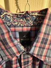 Taylorbyrd Men's Long Sleeve Dress Shirt Blue Check, Size Large