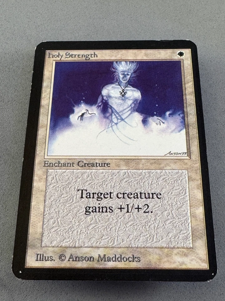 Holy Strength Alpha Edition MTG—Moderate Play VG—Vintage Magic the Gathering - Image 3 of 4