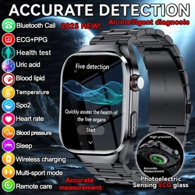 2025 New For XIAOMI Uric acid Blood lipids Smart Watch Men ECG+PPG Blood pressure