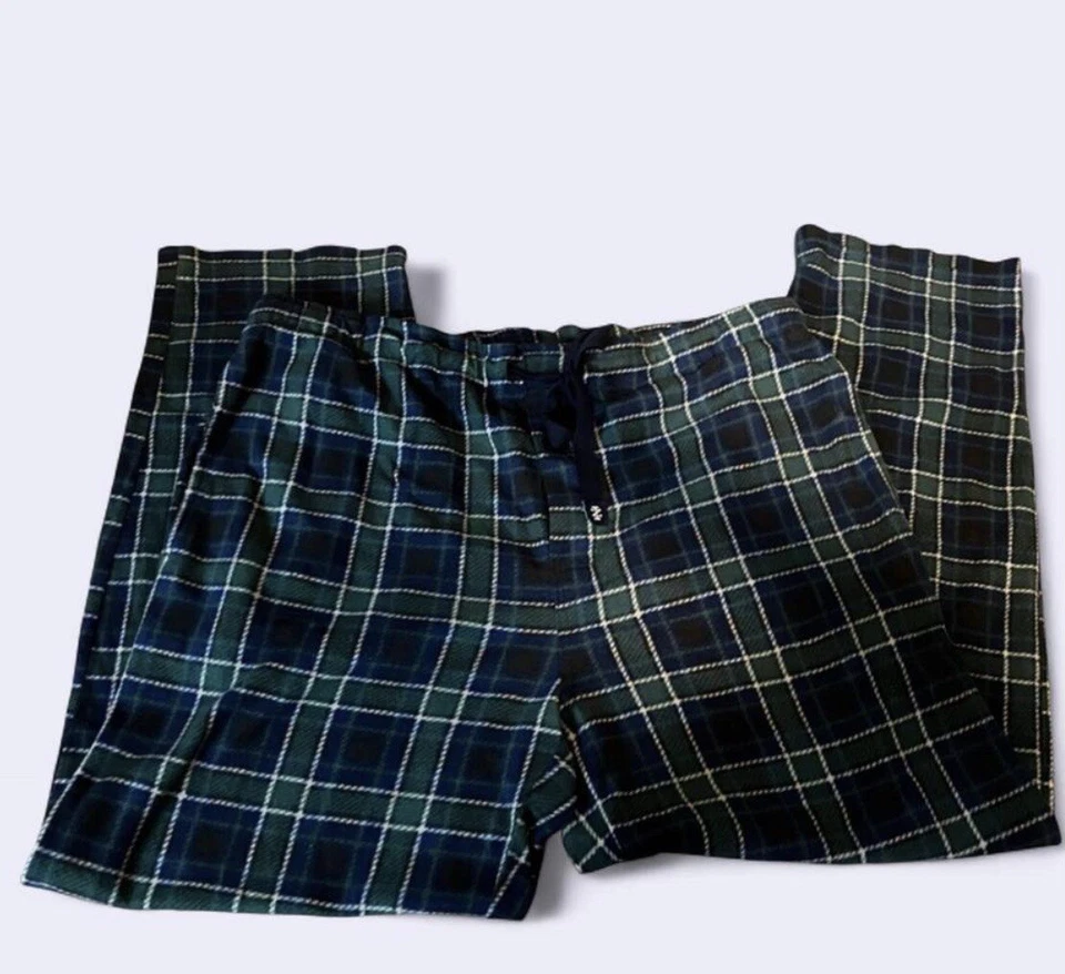 Pantalones de salón a cuadros para hombre Izod en azul y verde Foto 3 de 4