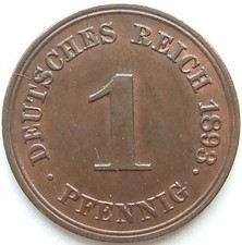 1 Pfennig 1893 G Deutsches Reich Kaiserreich Kupfer Jaeger 10 stgl Stempelglanz