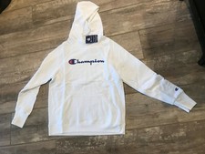 NWT Champion Women Powerblend Pullover Hoodie Hoody Small Script White