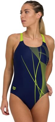 Arena Branch Swim Pro Back LB-Druck-Badeanzug Schwimmkostüm für Damen neu mit Etikett