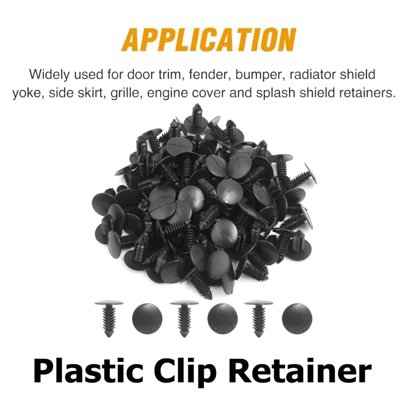 100 Tree-Shaped Bumper Clips for Auto Car Fender 8mm Push Pin Fasteners