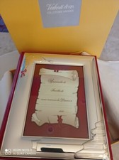   ALBUM FOTO    " LAUREA   "  con porta foto   argento e pelle rossa   