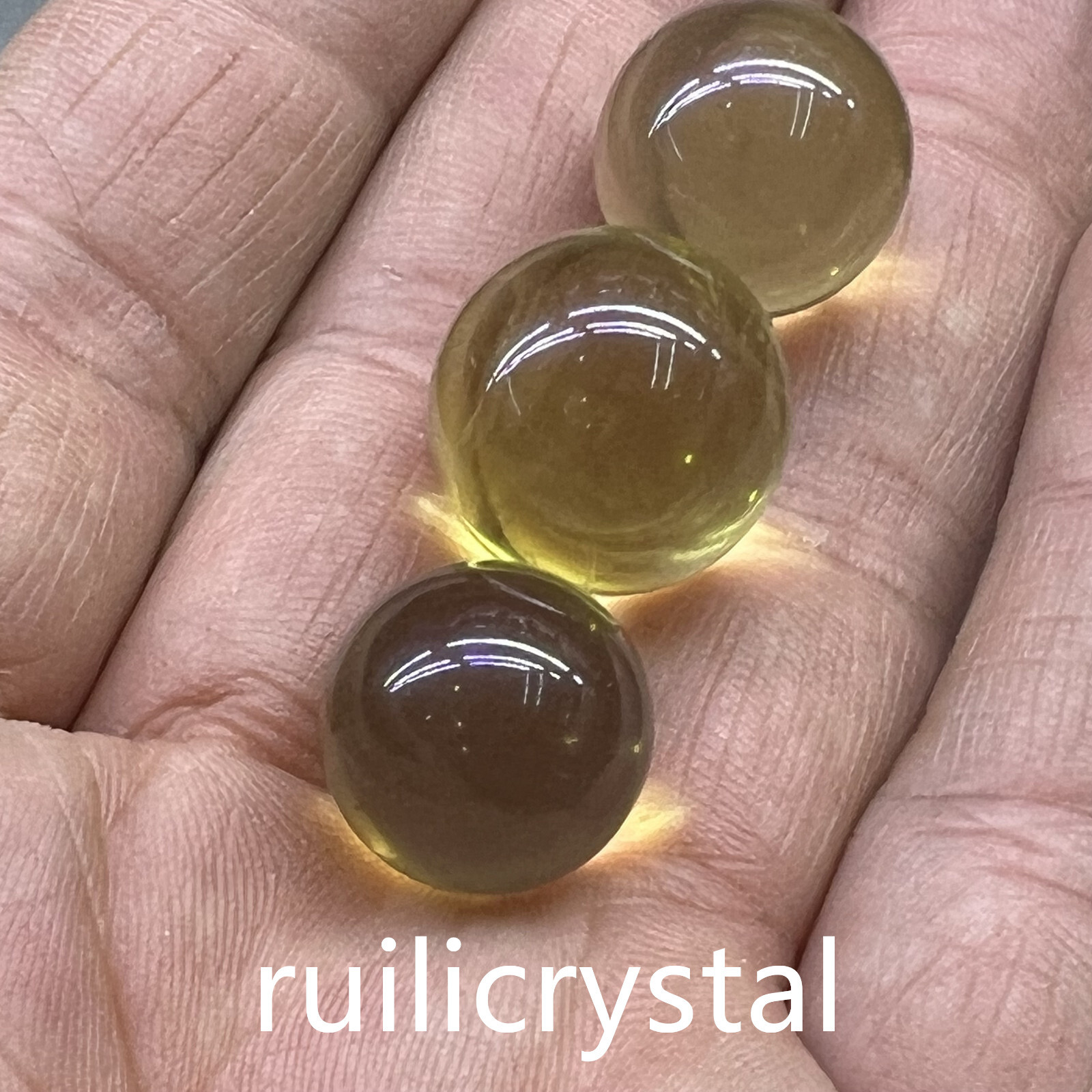 3pcs Natura Citrine Quartz Sphere crystal Ball Reiki Healing 15mm+