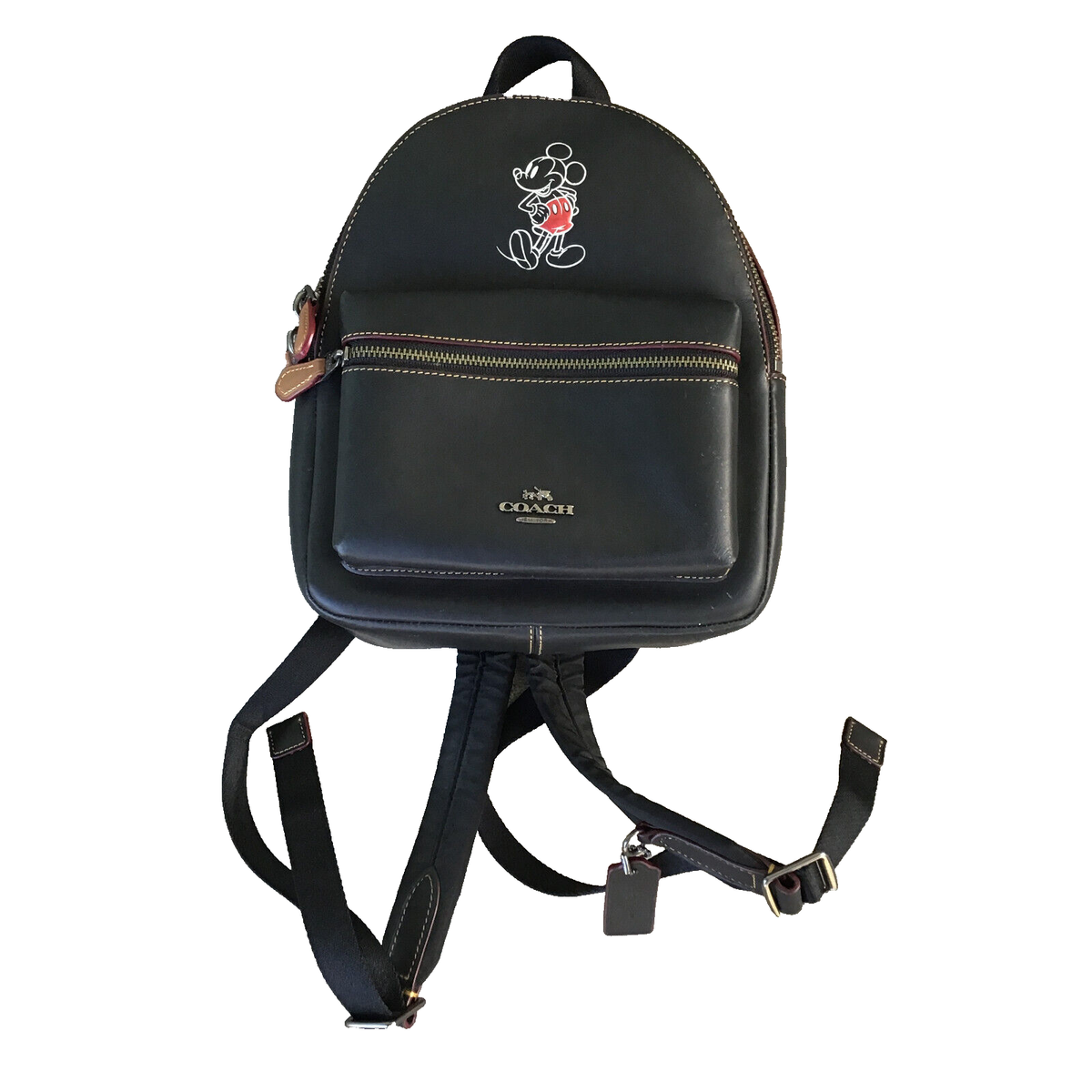 Coach x Mickey Mouse Black Mini Leather Charlie Backpack (F59837