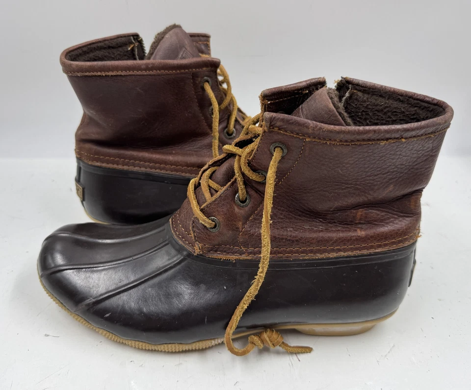 Botas para mujer Sperry de agua salada talla 8 marrón negro con cordones botas de pato STS91176 Foto 2 de 4