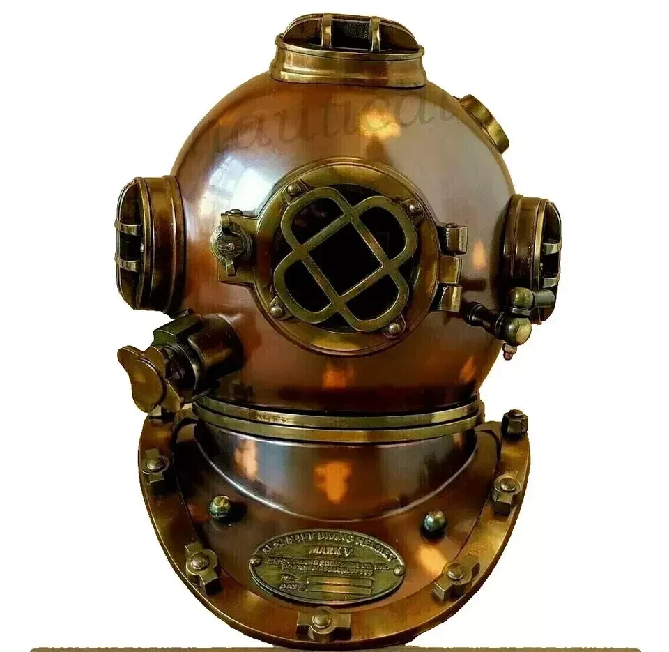 18" Diving Helmet US Navy Mark V Deep Sea Divers Antique Scuba SEA