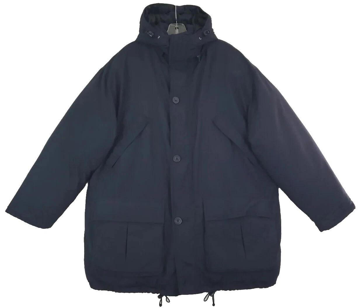 Team Billion Bay~Men's L~Navy Blue Authentic Outerwear Puffer Coat Hooded Parka