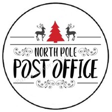 NORTH POLE POST OFFICE MAIL CHRISTMAS ENVELOPE SEALS LABELS STICKERS PARTY FAVOR