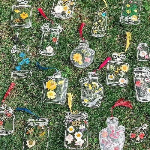 20 Piece Bookmarks Kids Creative DIY Transparent Bookmarks For Dried Flowers - Imagen 1 de 10