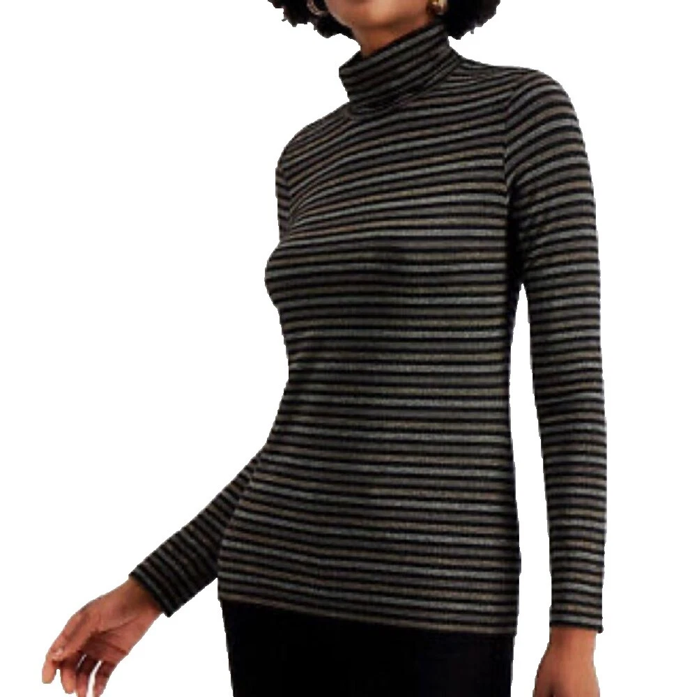 Striped Turtleneck Tops for Women
