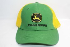 John Deere Youth Snapback Green Yellow Trucker Hat Cap EUC