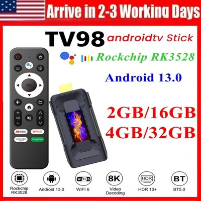 TV98 TV Stick Android 13 2.4G 5G Dual WiFi Smart TV Box 2G+16G 8K Media Player