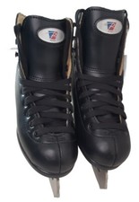 Figure Skates Riedell Black Size 2 Youth 8 1/3 Spiral Stainless Steel Blades