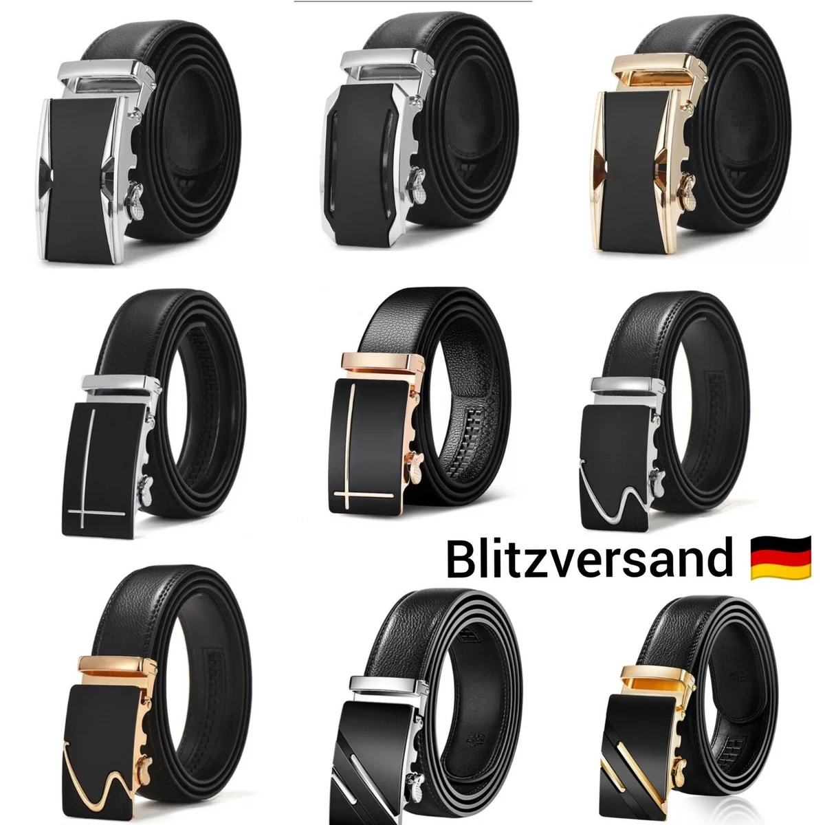 Herren-Ledergürtel Mit Automatischer Schnalle, Mod Produktbild-Vorschau 4