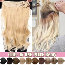 AAA Extra Thick Weft One Piece Clip In Remy Human Hair Extensions US Highlight