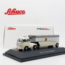 Schuco 1:64 VW T1 racing transporter Continental Motors beige/silver Model Car