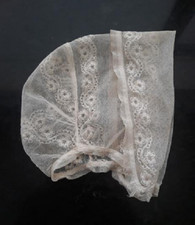 GORGEOUS ANTIQUE RARE VICTORIAN LACE CHRISTENING BABY BONNET