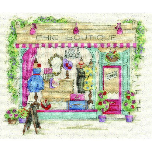 Kit broderie point de croix - Demi-lune florale - DMC