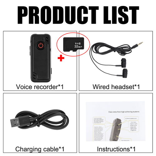 Spy Hidden Mini MP3 Digital Voice Activated Recorder 32GB Audio HD Recording USA - Picture 21 of 21