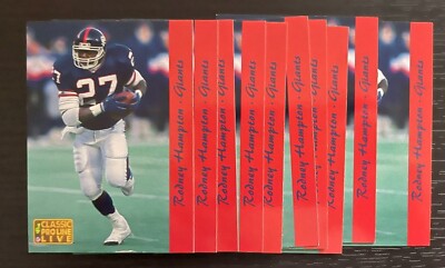 1993 Classic Pro Line Live #188 Rodney Hampton 10 card lot. New York Giants