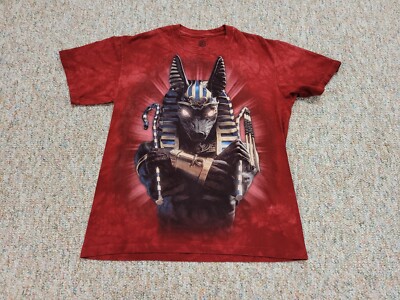 The Mountain Shirt Men Small Red Tie Dye Pharaoh Egypt Anubis Graphic Tee