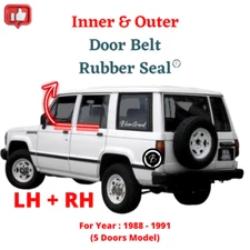 SET Isuzu Trooper / Bighorn 5D (1988-1991) Outer Inner Door Belt Rubber Seal