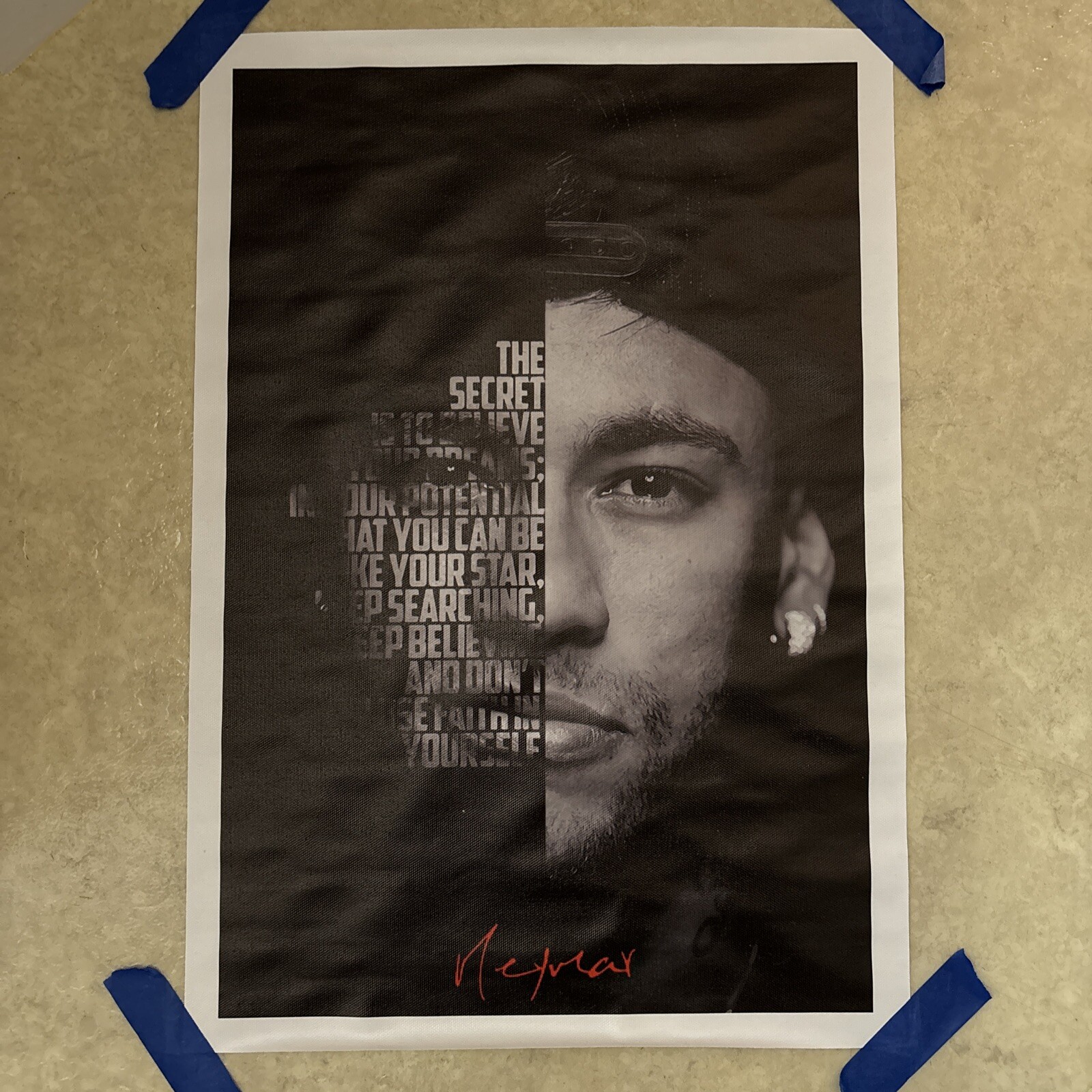 Neymar Soccer Fútbol Canvas Poster Print Wall Art Man Cave 12x18 Inches