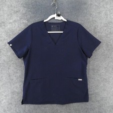 Figs Scrub Top Womens Large Technical Collection Navy w Pockets