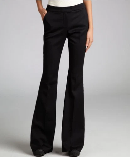 Tibi New York Womens Black Flare Leg Dress Pants Size 2