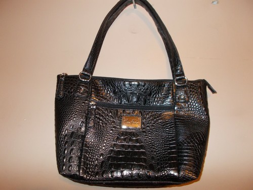 Marc Fisher Snakeprint Black Large Shoulder Bag 2 Handles