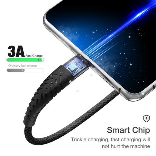 Cordon Chargeur Rapide 3A Tressé USB C Charge Rapide pour Samsung S25 Google 9 7 Pro - Photo 11 sur 22
