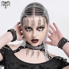 Devil Fashion Women Long Tassel Headpiece Hair Chain Headband Necklace Gorgeous 