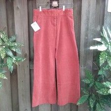 Pantalón ancho con fondo de campana de pana color salmón Náufrago Nantucket Island talla 14