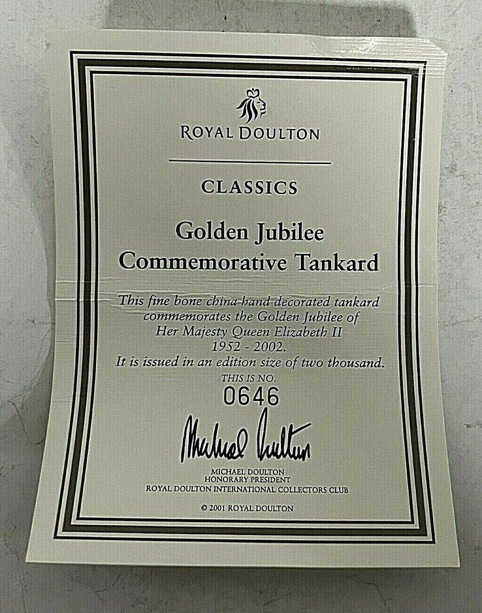 ROYAL DOULTON QUEEN ELIZABETH II GOLDEN JUBILEE 2002 TANKARD