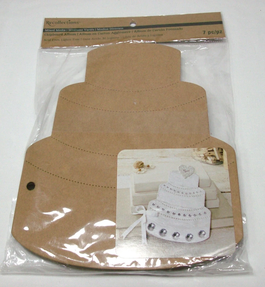 6 Pack Recollections Tiered Wedding Cake Chipboard Albums 7pc Mixed Media  NEW - Image 2 of 4