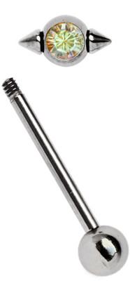 Titan Ombelico 1,6 X 10 Mm Con Zirconi A Forma Di 8 Mm 5 Mm Pietra Sfera In Arancione - Foto 2