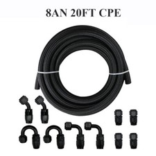 12 8an 20ft Nylon Steel Braided Fuel Line Kit Oilgasfuel Hose End Fittings 12 8an 20ft Nylon Steel Braided Fuel Line Kit Oilgasfuel Hose End Fittings