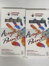 TFive Acrylic Paint Marker Permanent Two 6 Pack Gold Black Water Base New