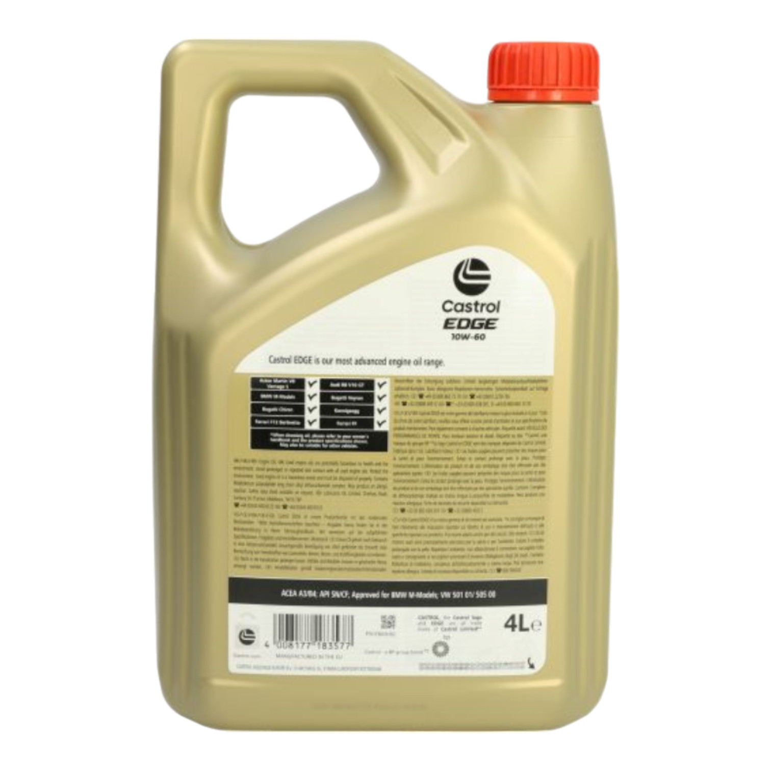 4L Castrol Edge 10W60 Engine Oil for BMW VW Alfa Audi Opel Ford Seat Skoda Renault