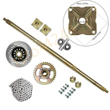 32" Rear Live Axle Wheel Hub Rotor 428 Sprocket Kit  For ATV Go Kart Quad Trike 